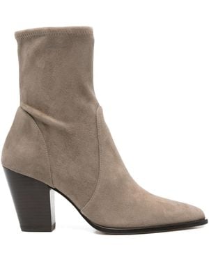 Stuart Weitzman 80Mm Pointed-Toe Sock Boots - Brown