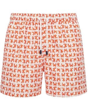 Fedeli Madeira Crab-Print Swim Shorts - Red