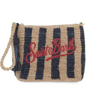 MC2 Saint Barth Striped Logo-Embroidered Clutch Bag