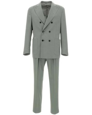 Corneliani Double-Breasted Patch Pocket Suit - Grey