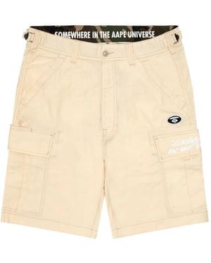 Aape By A Bathing Ape Moonface Cargo Shorts - Natural