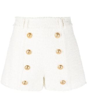 Balmain Pantalones Cortos Con Botones - Blanco