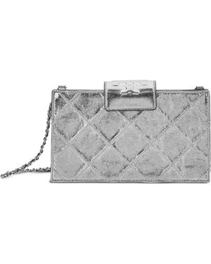 Tory Burch Bandolera Fleming mini - Gris