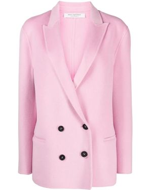 Philosophy Di Lorenzo Serafini Double-Breasted Wool Short Coat - Pink