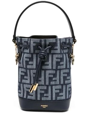Fendi Beuteltasche Mit Ff-Motiv - Blau
