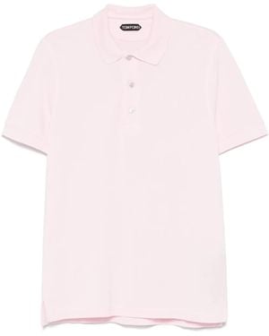 Tom Ford Light Polo Shirt With Front Button Placket - Pink