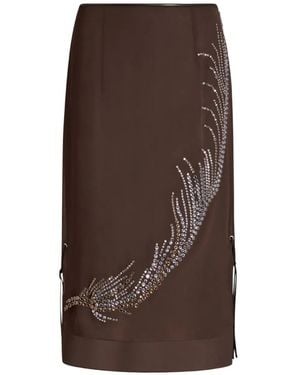 16Arlington Merrow Embellished Midi Skirt - Brown
