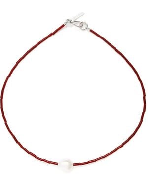 Sophie Buhai Collar Hathor Con Perla Y Cornalina - Metálico