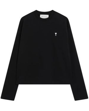 Ami Paris Ami De Coeur Logo Sweater - Black