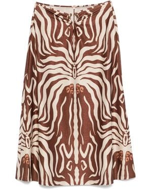 Johanna Ortiz Jupe Keel À Coupe Mi-Longue - Marron