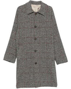 Eleventy Prince Of Wales Check Coat - Gray