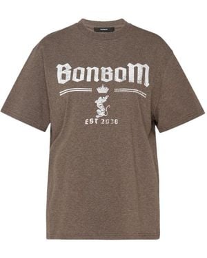 BONBOM Logo-Print Short-Sleeve T-Shirt - Grey