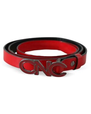 CoSTUME NATIONAL Cnc Logo Leather Belt - Red