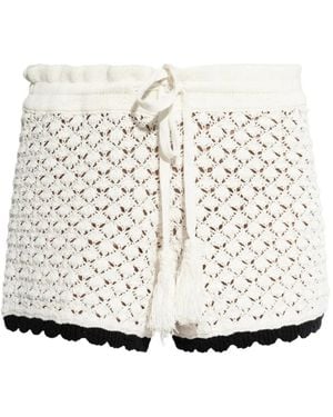 Akep Contrast-Edges Knitted Shorts - White