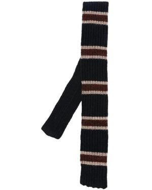Brunello Cucinelli Striped Knitted Tie - Black