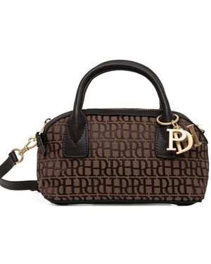 Pedro Del Hierro Madrid Mini Monogram Charm Tote Bag - Brown