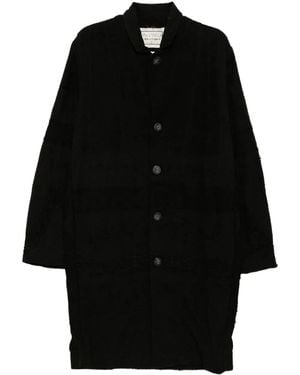 By Walid Backed Lace Pacho Coat - Black