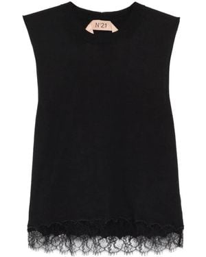 N°21 Lace Knitted Top - Black