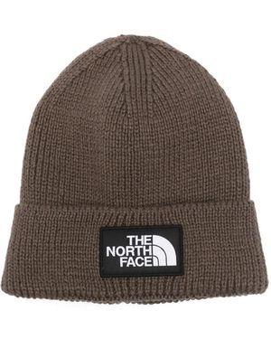 The North Face Logo-Patch Beanie - Brown