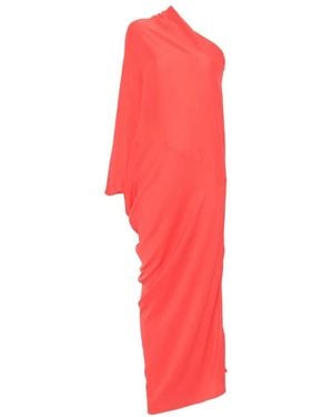 Cortana One-Shoulder Draped Dress - Red
