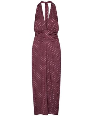 ROTATE BIRGER CHRISTENSEN Dot Halterneck Scarf Dress Dark - Purple