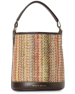 Antonio Marras Woven Leather-Trim Bucket Bag - White