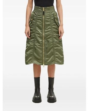 Alpha Industries Zip Gathered Midi Skirt - Green