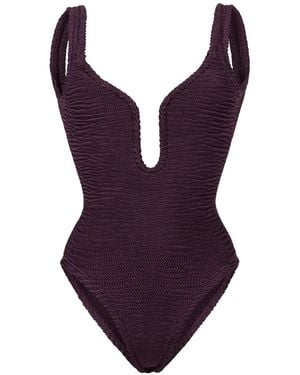 Paramidonna Mika Crinkle-Effect Swimsuit - Purple