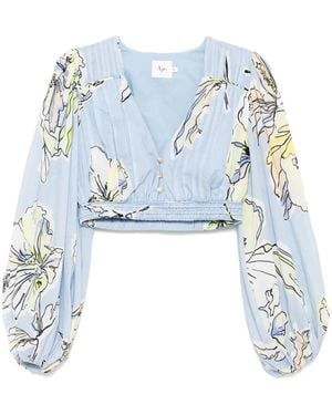 Aje. Haut Crop Romantica - Bleu