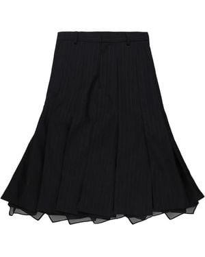 Sacai Falda Midi Plisada - Negro