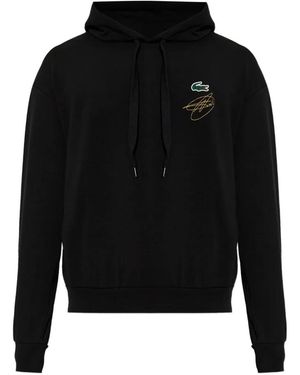 Lacoste Sudadera Con Capucha Y Logo Bordado De X Novak Djokovic - Negro