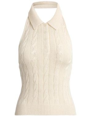Polo Ralph Lauren Cable-Knit Halter Polo Jumper - White