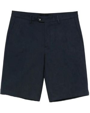 Etro Buttoned Cotton Shorts - Blue