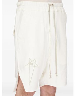 Rick Owens X Champion Beveled Logo-Embroidered Shorts - White
