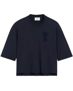 Ami Paris T-Shirt Mit Ami De Coeur-Patch - Blau