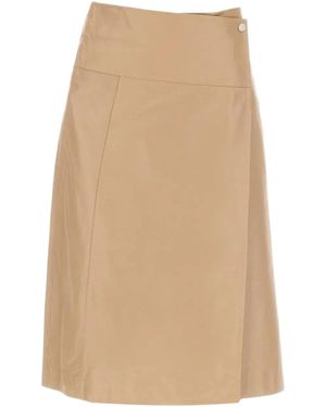 Arma Wrap-Effect Midi Skirt - Natural