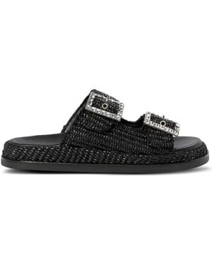 Alibi Sandalias planas con doble hebilla - Negro