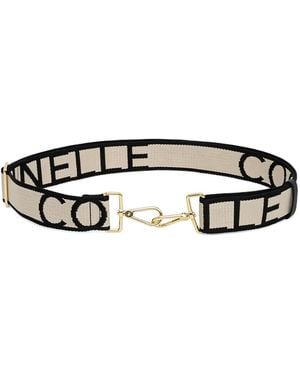 Coccinelle Logo Buckle Shoulder Strap - White