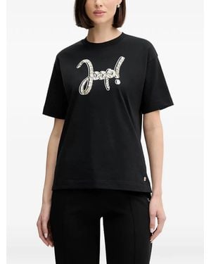 Joop! Toraya Logo-Print Crew-Neck T-Shirt - Black