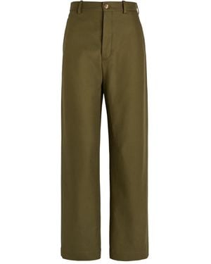 Wardrobe NYC Straight-Leg Cotton Trousers - Green