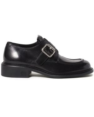 Miu Miu Leather Brogues - Black