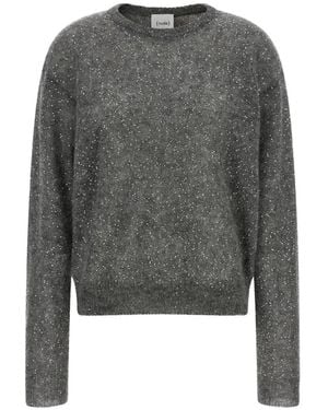 Nude Micro-Sequin Textured-Knit Jumper - Grey