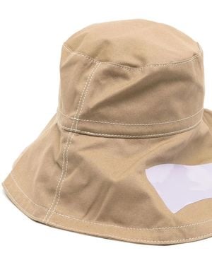 Ally Capellino Shade Stripe-Print Bucket Hat - Natural