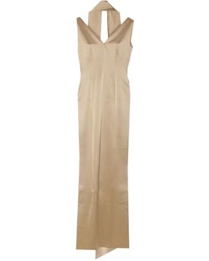 Fely Campo Maxikleid Aus Satin - Natur