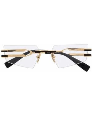 Balmain Lunettes De Vue À Monture Rectangulaire - Métallisé