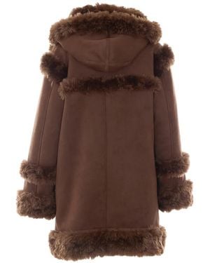 Vegancode Reversible Faux-Fur-Trim Coat - Brown