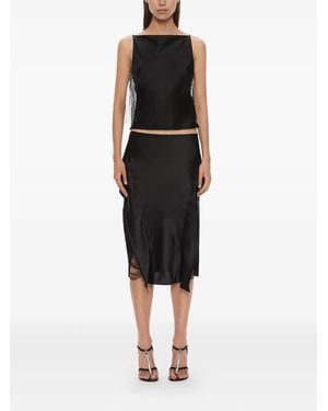 Christopher Esber Lattice Lace Silk Midi Skirt - Black