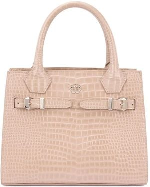 Philipp Plein Crocodile-Printed Tote Bag - Natural