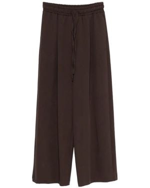ViCOLO Drawstring Wide-Leg Trousers - Brown