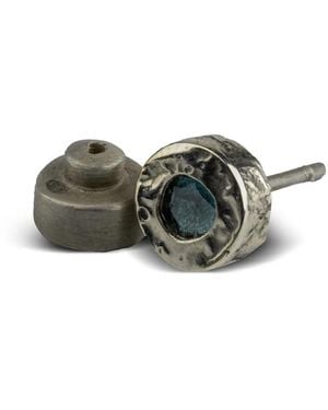 Parts Of 4 Petite Puce D'Oreille En Sterling Pavée De Diamants - Métallisé